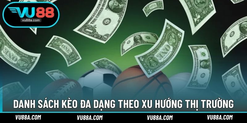 Danh sách kèo đa dạng theo xu hướng thị trường
