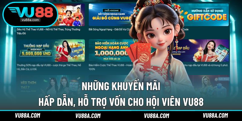 Những khuyến mãi hỗ trợ hoàn vốn, tăng thưởng theo chính sách VU88